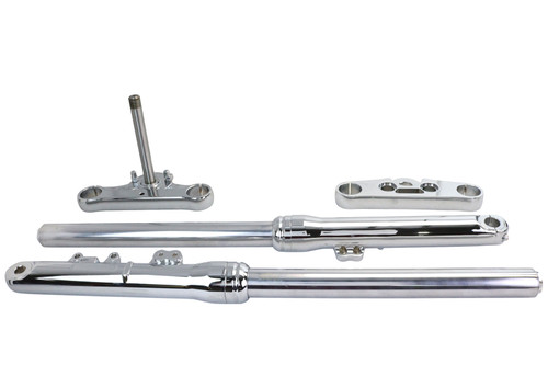 V-Twin - 49mm Fork Slider Assembly with Chrome Sliders