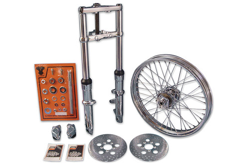 V-Twin - 41mm Fork Assembly with Polished Sliders 21 inch Wheel Dual