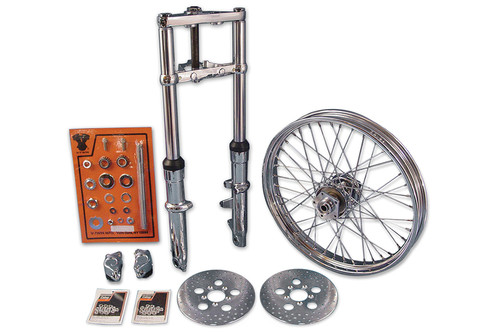 V-Twin - 41mm Fork Assembly with Chrome Sliders 21 inch Wheel Dual