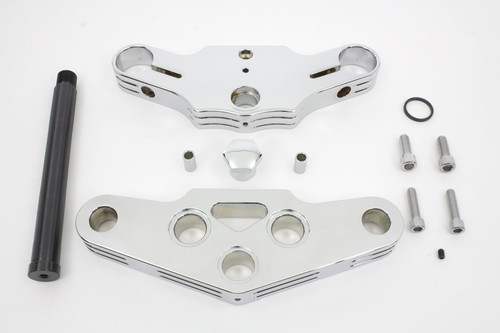 V-Twin - 3° Ball Milled Triple Tree Set Chrome