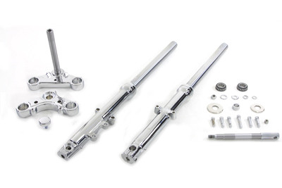 V-Twin - 39mm Fork Assembly with Chrome Sliders Single Disc