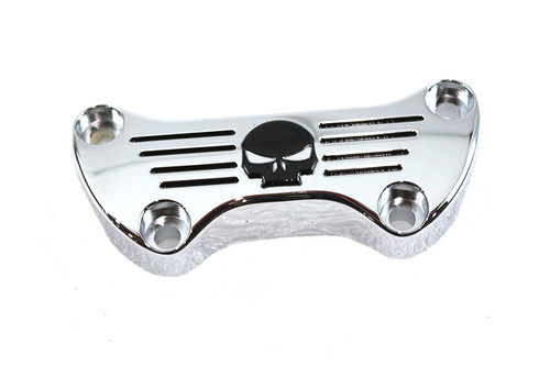MCM #78342 - Skull Riser Top Clamp Chrome