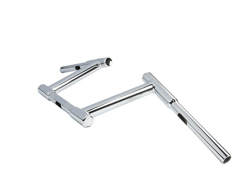 MCM #21056 - 10 inch Z-Bar Racing Handlebar with Indents Chrome