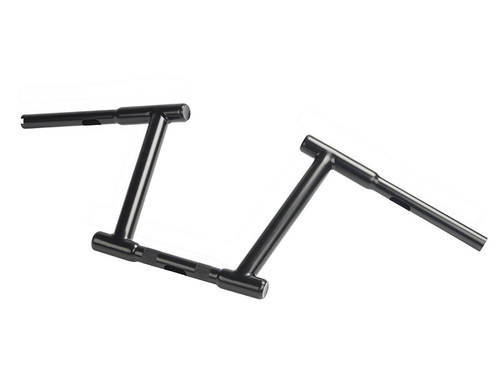 MCM #21056B - 10 inch Z-Bar Racing Handlebar with Indents Black
