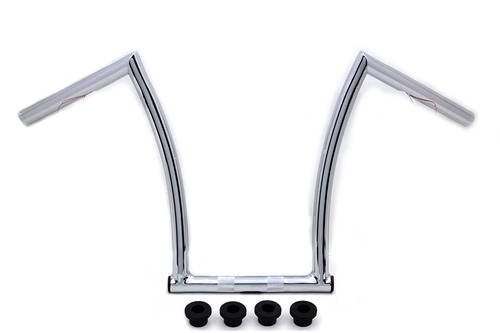 MCM #20201 - 15 inch Chrome ChiZeled Z-Bar Handlebar with Indents