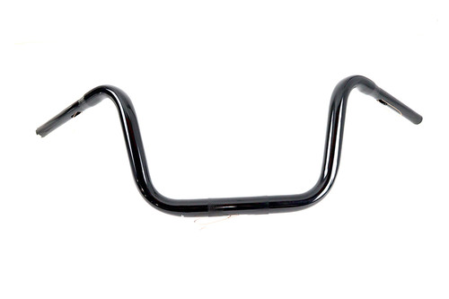 MCM #20286B - 10 inch Mini Ape Hanger Handlebar with Indents Black
