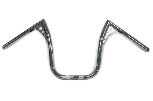 MCM #20157 - 13 inch Chrome Z-Bar Handlebar with Wiring Slots