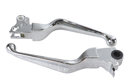 V-Twin #H07-0588 - Chrome V-Cut Hand Lever Set