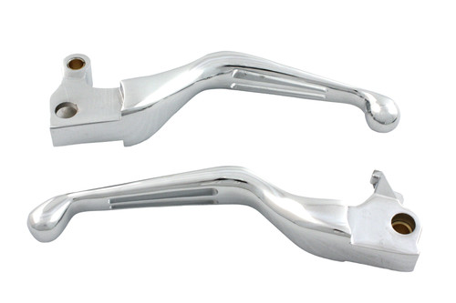 V-Twin #H07-0581 - Chrome Slotted Hand Lever Set