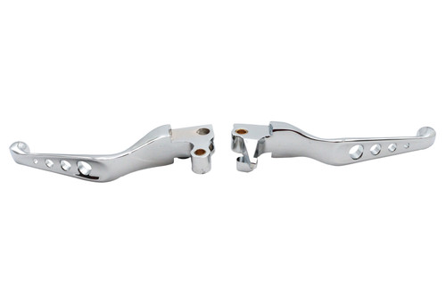 V-Twin #H07-0579 - Chrome Drilled Hand Lever Set