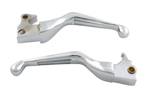 V-Twin #H07-0582 - Chrome Slotted Hand Lever Set