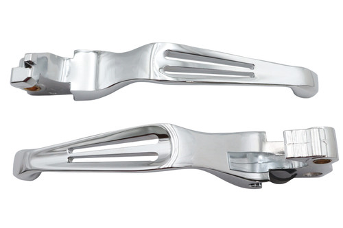 V-Twin #H07-0582 - Chrome Slotted Hand Lever Set