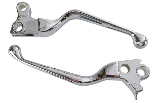 V-Twin #07-0569 - Chrome Slotted Hand Lever Set