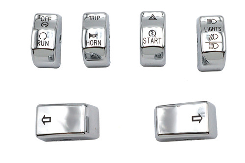 V-Twin #370445 - Handlebar Switch Cap Set Chrome