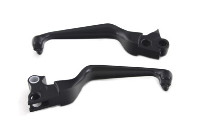 V-Twin #H07-0729B - Black Contour Hand Lever Set with Skull Ends