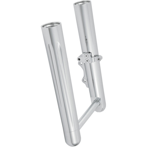 Arlen Ness #06-512 - Fork Legs - Chrome - Deep Cut - Dual Disc - Deep Cut - '00-'07 FLT