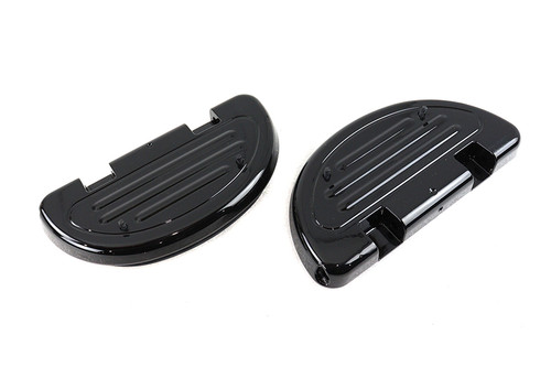 V-Twin #50810-08 - Gloss Black Passenger Half Moon Footboard Set