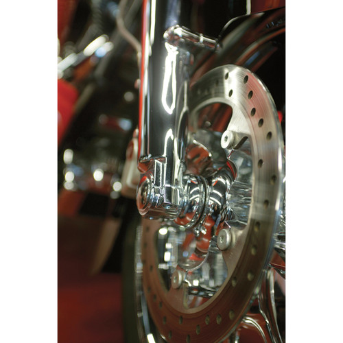 Klock Werks #KWS-01-0010-C - Axle Cap - Lower Fork Leg - Chrome