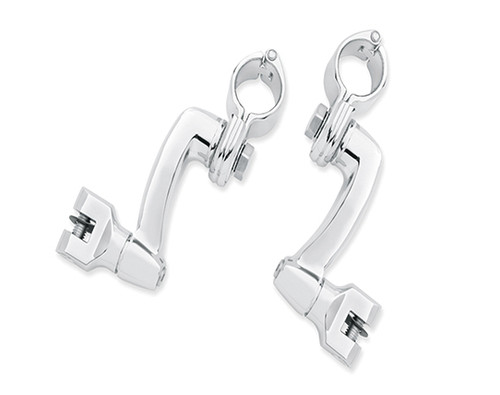V-Twin #78561 - 360° Adjustable Passenger Footpeg Mount Kit Chrome