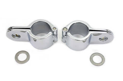V-Twin - Chrome 1-1/8 inch Footpeg Mount Clamp Set
