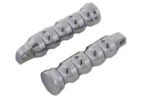 Wyatt Gatling #8042 - Chrome Contour Grooved Footpeg Set