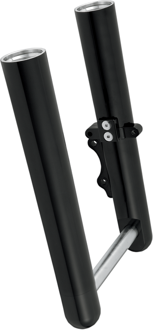Arlen Ness #06-551 Fork Legs - Black Anodized - Hot Legs - Custom Single Disc - Smooth - '07-'17 FLST