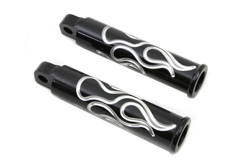 Wyatt Gatling #3677 - Black Flame Style Footpeg Set