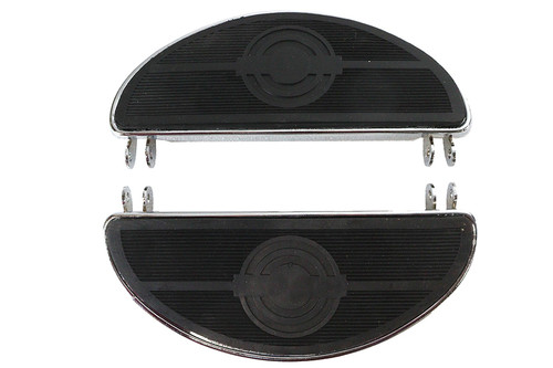 V-Twin - Driver 'D' Shape Footboard Set Chrome