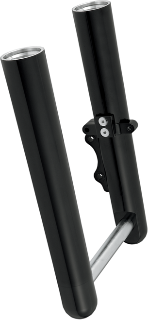 Arlen Ness #06-555 Fork Legs - Black Anodized - Hot Legs - Custom Single Disc - Smooth - '00-'06 FLST