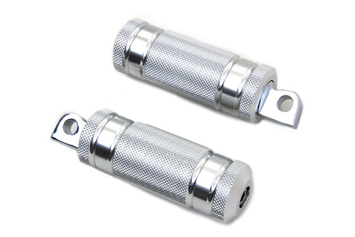 Wyatt Gatling #17-0312KB - Silver Knurled Four Grooved Footpeg Set