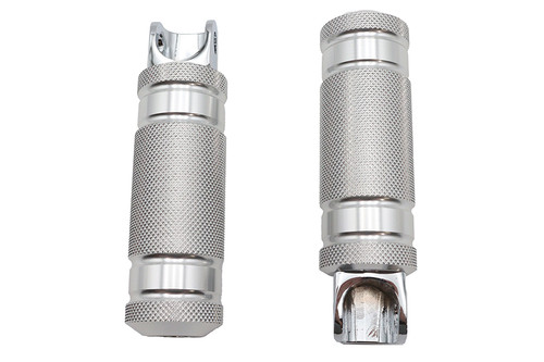 Wyatt Gatling #17-0956KB - Silver Knurled Four Grooved Footpeg Set