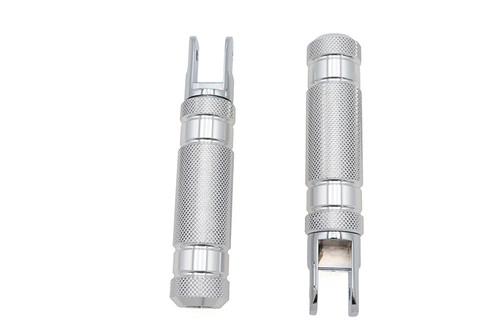 Wyatt Gatling #17-0311KB - Silver Knurled Four Grooved Footpeg Set