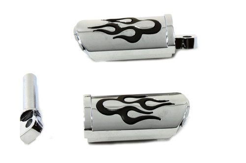 Wyatt Gatling #17-0/6481EMP - Flame Style Adjustable Footpeg Set Chrome