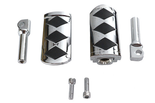Wyatt Gatling #17-0/6481BMD - Diamond Style Adjustable Footpeg Set Chrome