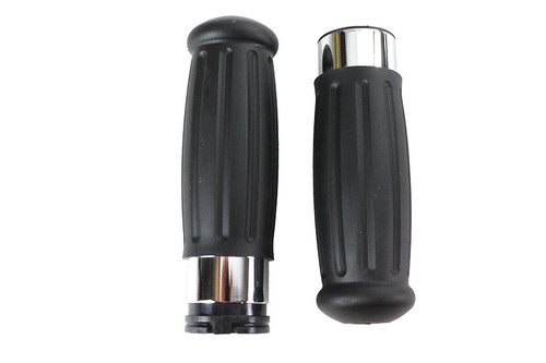 V-Twin #07998 - Black Grip Set 1909 Style