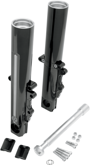 Performance Machine  #0208-2056-BM - Fork Leg Kit - Black - Lower - Dual Disc - Contrast Cut - '08-'13