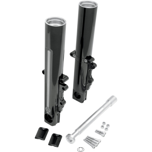 Performance Machine (PM) #0208-2056-BM - Fork Leg Kit - Black - Lower - Dual Disc - Contrast Cut - '08-'13