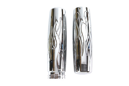 V-Twin - Billet Flame Style Grip Set