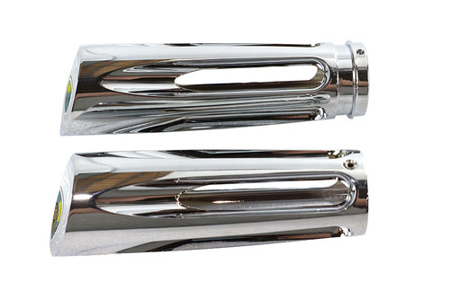 V-Twin #38-0664 - Chrome Billet Slasher Style Grip Set