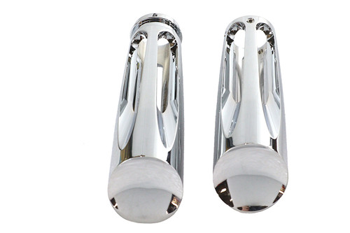 V-Twin #38-0664 - Chrome Billet Slasher Style Grip Set