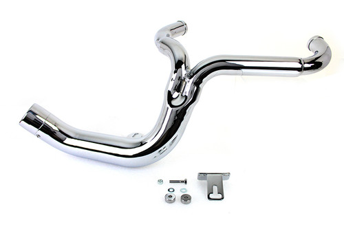 V-Twin #4531 - FLT 2:1 Lake Style Exhaust System Chrome