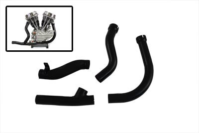 V-Twin - 2 into 1 Black Exhaust Pipe Header Set