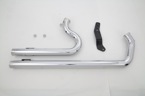 V-Twin #78186 - XL Shotgun Exhaust Drag Pipe Set Chrome