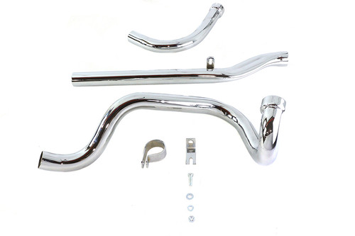 Paughco #735B - Dual Crossover Chrome Exhaust System