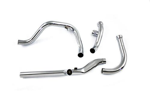 Paughco #735-3 - Dual Crossover Chrome Exhaust System