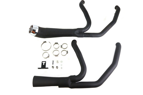 V-Twin #2105 - Cyclone 1-3/4 inch 2 into 1 Exhaust Header Set Black