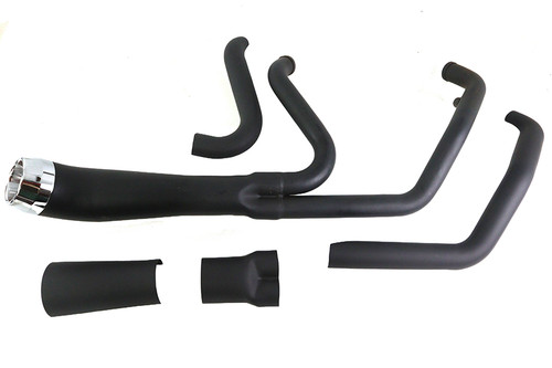 V-Twin #2114 - Cyclone 1-3/4 inch 2 into 1 Exhaust Header Set Black