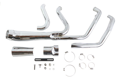 V-Twin #2116 - Cyclone 1-3/4 inch 2 into 1 Exhaust Header Set Chrome