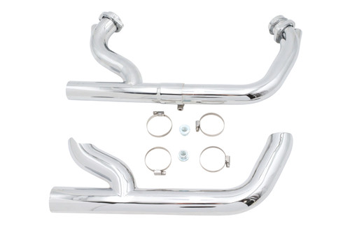 V-Twin - Factory Sample 2:1 Siamese Exhaust Header Set Chrome