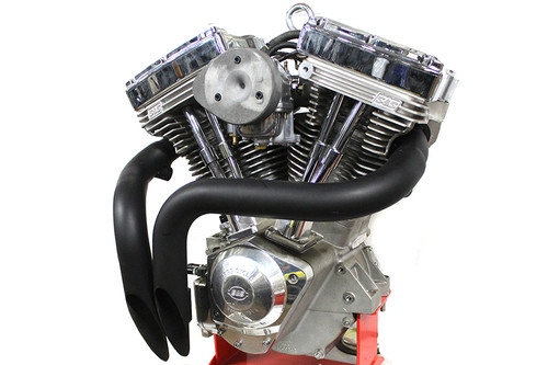 V-Twin #8914 - LAF Straight Down Drag Pipe Set Black